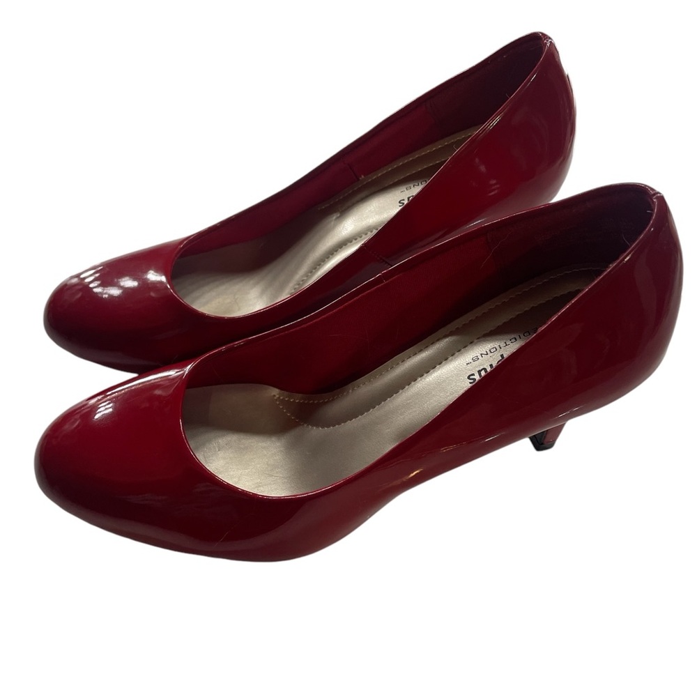 Red patent 3 inch high heel, Mary Jane, rounded heel shoe,7 1/2